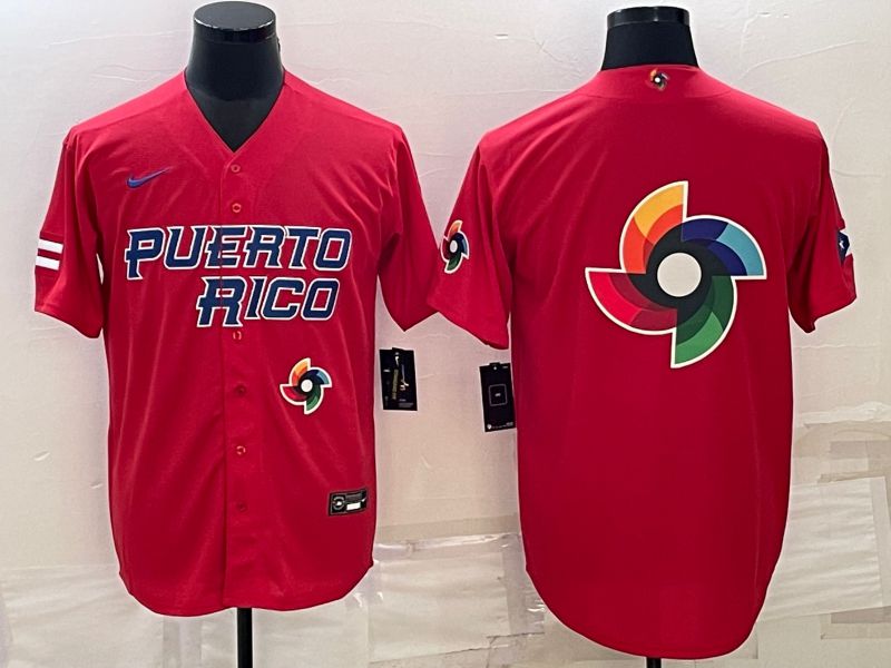 Men 2023 World Cub Blank Red Nike MLB Jersey7->more jerseys->MLB Jersey